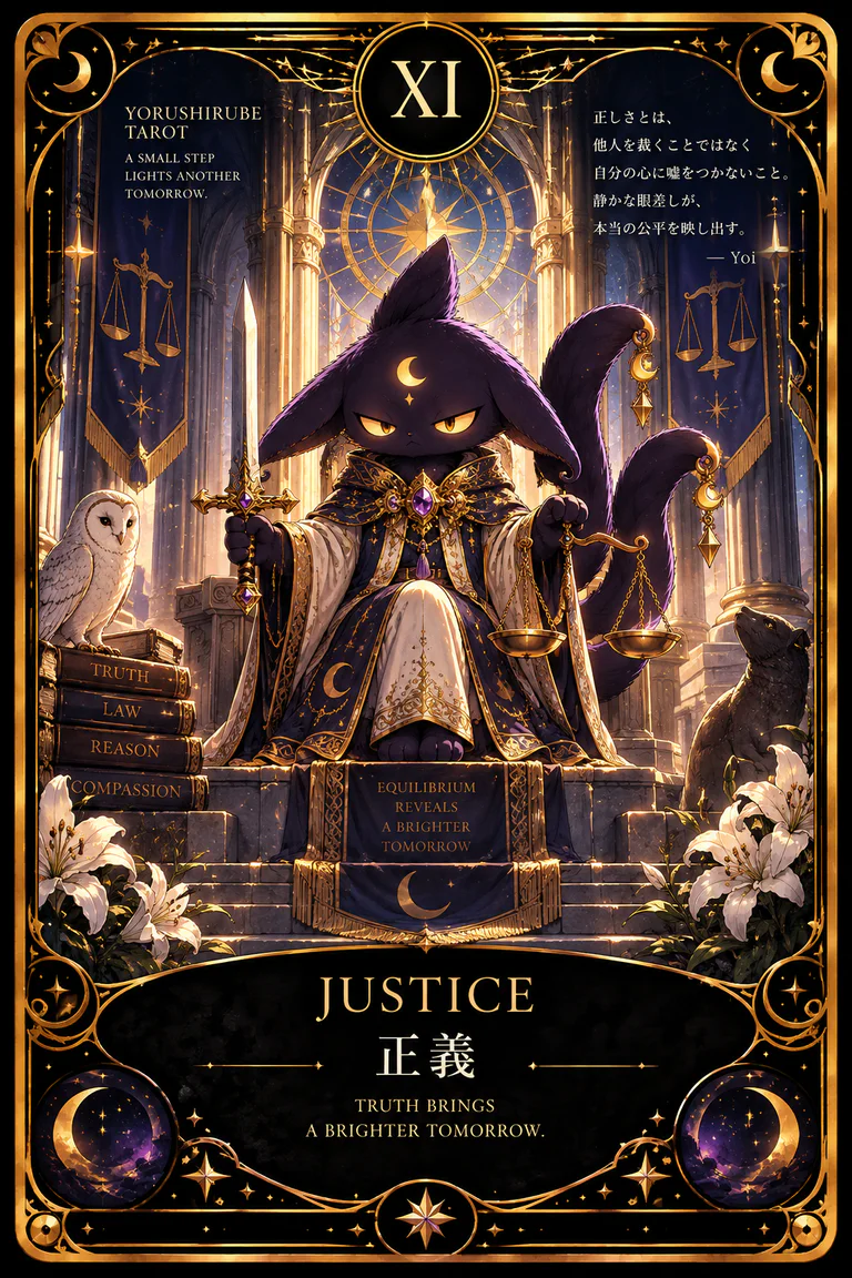 ヨルシルベのタロットカード：XI 正義（JUSTICE）