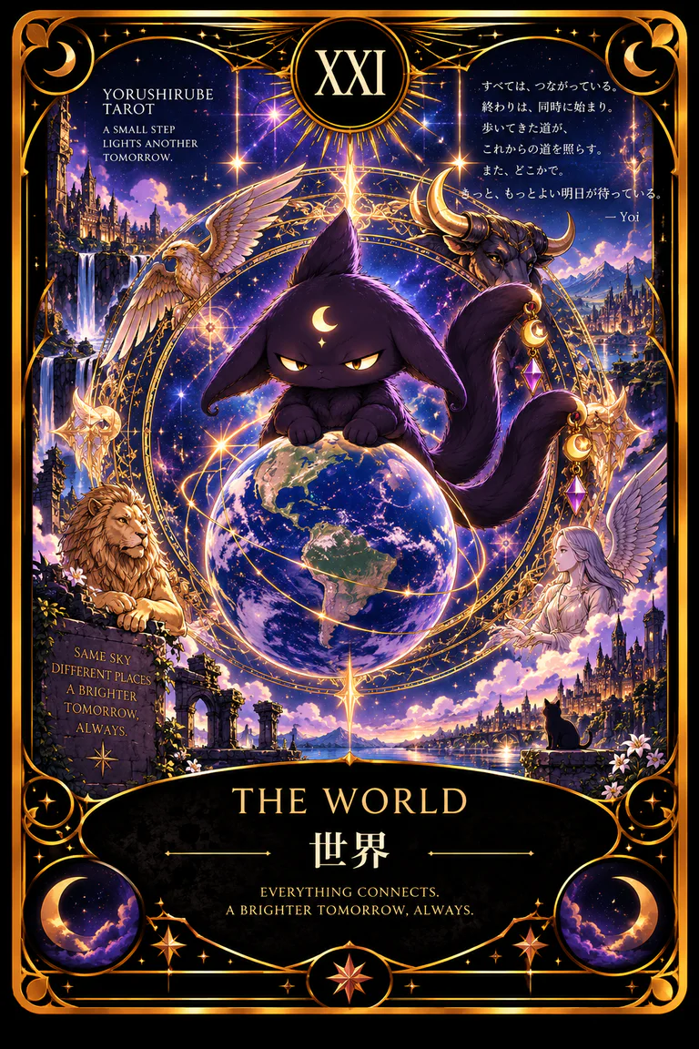 ヨルシルベのタロットカード：XXI 世界（THE WORLD）
