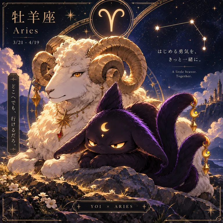 牡羊座とヨイの星座イラスト