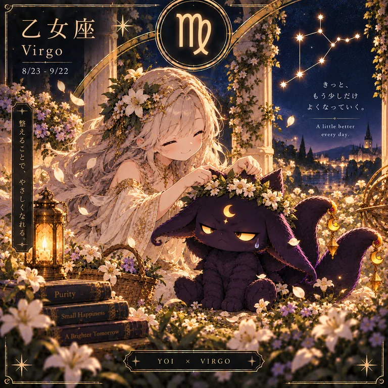 乙女座とヨイの星座イラスト