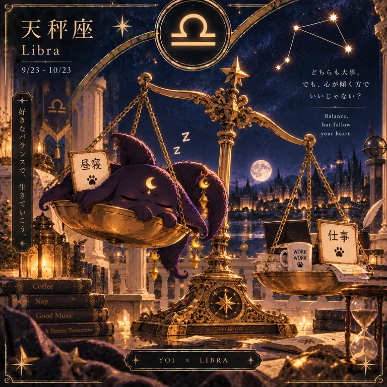 天秤座とヨイの星座イラスト
